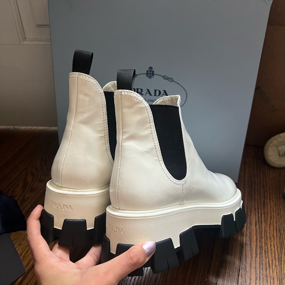 Prada Vernice Boots Size 39.5 | Like New | Dust Bag Included